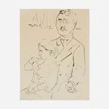 Ehe Paar by George Grosz, 1923, ink on paper, sold Dec 2021