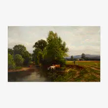 Carl Weber, Fishing on the Brandywine, 1886, oil on canvas