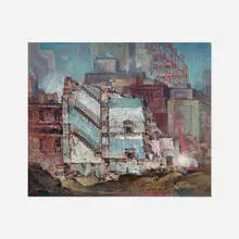 Arthur Meltzer, City Changes, Philadelphia, 1937, oil on canvas board