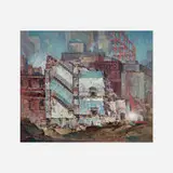 Arthur Meltzer, City Changes, Philadelphia, 1937, oil on canvas board