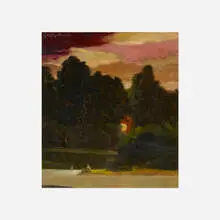 Louis Eilshemius, Untitled, oil on board