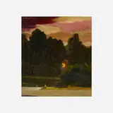 Louis Eilshemius, Untitled, oil on board