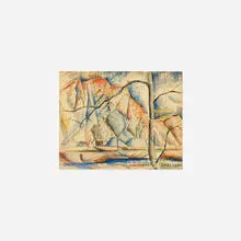 Bernard Badura, Houses in Landscape, 1931, watercolor on paper
