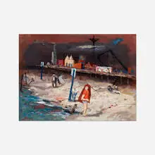 Louis Bosa, At the Boardwalk, oil on Masonite
