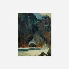 Gray Ramparts by John F. Carlson, oil on canvas laid to board, sold Dec 2021