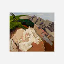 Rocky Hillside by Vaclav Vytlacil, oil on canvas laid to board, sold Dec 2021
