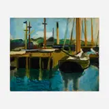 Myron Lechay, Going into Dock, 1922, oil on canvas