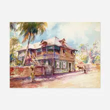 Dodge MacKnight, House in Jamaica, watercolor on paper