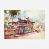Dodge MacKnight, House in Jamaica, watercolor on paper