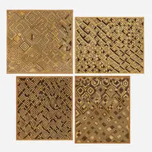 Bushongo, Collection of four textiles, raffia cloth