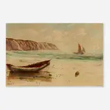 19th Century, Untitled (Boats by the Shore), 1897, oil on canvas