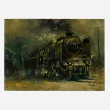 Jaroslav Ronek, Locomotive, c. 1940, oil on board