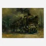 Jaroslav Ronek, Locomotive, c. 1940, oil on board