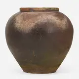 Southeast Asian, Monumental lidded tempayan jar, glazed stoneware