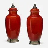 Paul Milet, Lidded urns, pair