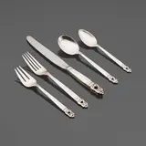 International Silver Company, Royal Danish flatware service, sterling silver, stainless steel