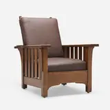 attribution J.M. Young Co., Morris chair, c. 1910, oak, upholstery
