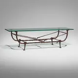 Diego Giacometti, Coffee table, c. 1980, patinated bronze, glass