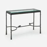Tom Corbin, Console table, c. 1990, patinated bronze, glass