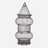 Victorian Revival, Monumental bird cage, enameled iron