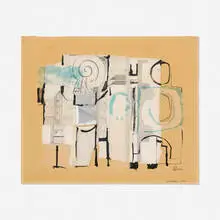Leslie Laskey, Ceremonial Relic, 1960, collage and ink on paper