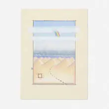 Landscape East of San Felipe Pueblo by Felice Lucero-Giaccardo, 1982, pastel on paper, sold Feb 2015