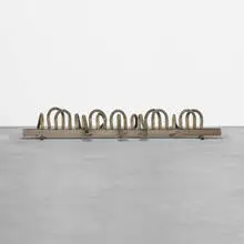 Rope Piece by Hai Sun Oyh, 1975, oak, rope, acrylic, zinc-plated steel, sold Feb 2015