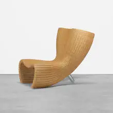 Wicker chair by Marc Newson, 1990, wicker, aluminum, sold Feb 2015