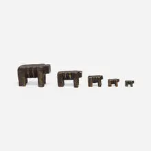 Terence Main, collection of five miniature Urban Guerrillas, 1997, cast bronze