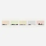 Betsy Kaufman, Five Views of Five Landscapes, 1987, iridescent acrylic on canvas