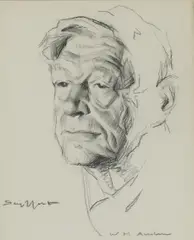 Leopold Seyffert, Untitled, charcoal 44 x 35cm Wystan Hugh Auden (1907-1993) was an English-American poet.