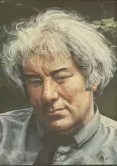 Untitled by Peter Edwards, oil on canvas 56 x 40.5cm Seamus Justin Heaney (1939-2013) was an Irish poet, sold Oct 2019