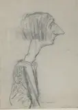 Joseph Simpson, Untitled, charcoal 45 x 30.7cm Dame Edith Louisa Sitwell (1887-1964)