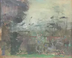 Untitled by Frederick Cuming, oil on board 34 x 39cm ., sold Oct 2019