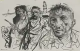 Peter Howson, Untitled, charcoal 29 x 42cm .