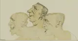 Peter Howson, Untitled, pen and ink on paper cut-outs stuck down 11.5 x 19.8cm .
