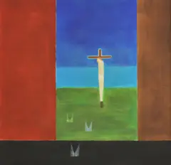 Craigie Aitchison, Untitled, oil on canvas 60.5 x 60.5cm .