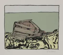 Untitled by John Bellany, John Bellany RA (1942-2013) 'HELMSDALE WRECK' Screenprint in colours, sold Oct 2019