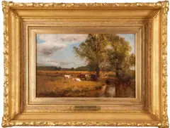 Aaron Draper Shattuck, At the Watering Hole, Farmington, oil on canvas