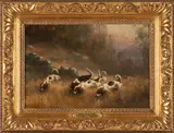 Percival Leonard Rosseau, On the Scent, oil on canvas in a frame from P.H. Miller