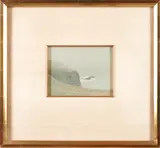Headlands by American School, oil on canvas laid to board, sold Apr 2024