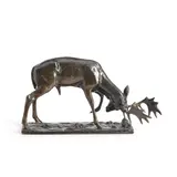 Antoine-Louis Barye, Daim Rouland, bronze with dark brown patina