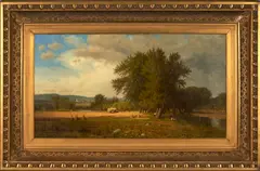 James Renwick Brevoort, Shower at Harvest Time, Farmington, oil on canvas