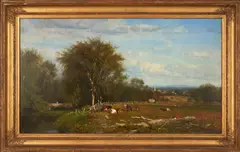 James McDougal Hart, A Lazy Summer Afternoon, oil on canvas