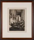 James Tissot, Le Foyer de la Comédie-Française pendant le Siège de Paris, etching on laid paper