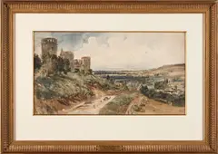 Paul Huet, Le Château de Coucy, circa 1822, watercolor on thick wove paper