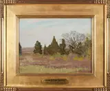 Allen Butler Talcott, Cedars by the Meadow, oil on panel