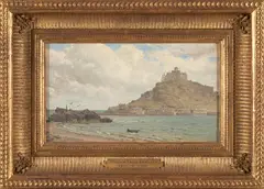 William Trost Richards, St. Michael's Mount (Mont-Saint-Michel), oil on textured artist board