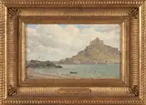William Trost Richards, St. Michael's Mount (Mont-Saint-Michel), oil on textured artist board