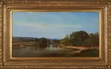James McDougal Hart, Summer on the Farmington, oil on canvas